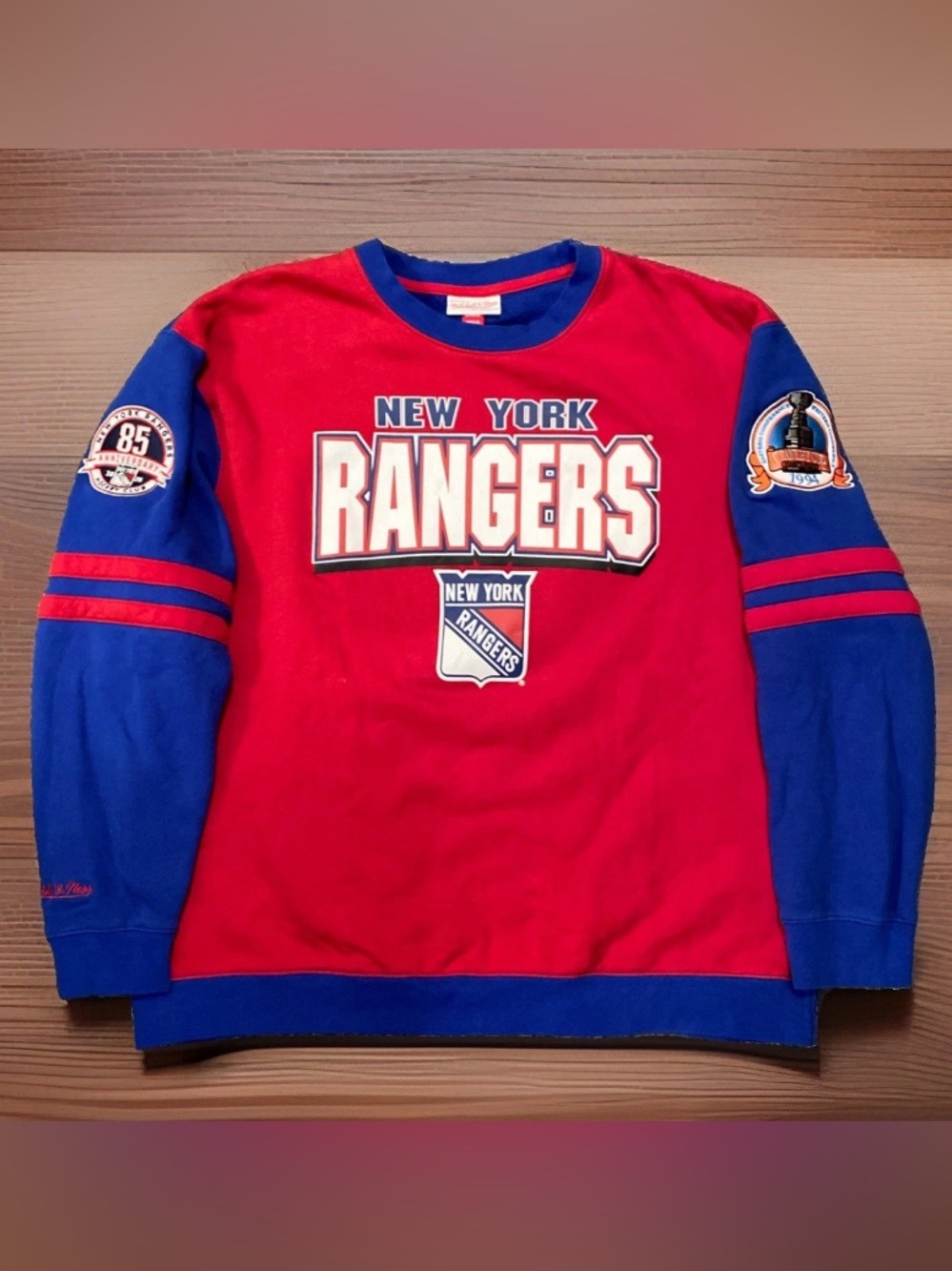 1994 Mitchell And Ness New York Rangers NHL Stanley Cup Champion Vintage Sweater